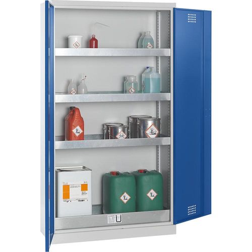 4061753275431 - eurokraft pro Umweltschrank mit 3 Wannenböden und 1 Bodenauffangwanne Türen enzianblau 4061753275431 - eurokraft pro Umweltschrank mit 3 Wannenböden und 1 Bodenauffangwanne Türen enzianblau