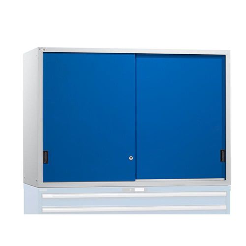 4047417510193 - LISTA Aufsatzschrank mit Schiebetüren Türen aus Vollblech HxBxT 1000 x 1431 x 725 mm enzianblau