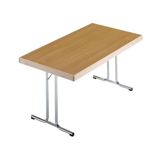 4250709201055 - Klapptisch Doppel-T-Fuß-Gestell 1200 x 800 mm Gestell verchromt Platte Buche-Dekor 4250709201055 - Klapptisch Doppel-T-Fuß-Gestell 1200 x 800 mm Gestell verchromt Platte Buche-Dekor