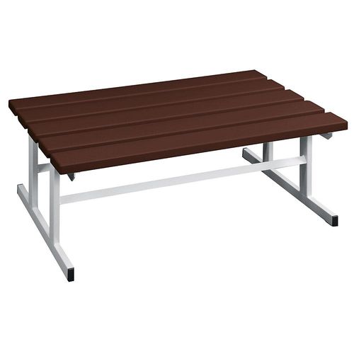 4250618237596 - Garderobenbank doppelseitig PVC-Leisten braun Länge 1000 mm Wolf