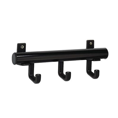 4061753106643 - Wandgarderobe aus Aluminium schwarz VE 2 Stück Haken aus Kunststoff BxH 300 x 100 mm 3 Haken kaiserkraft