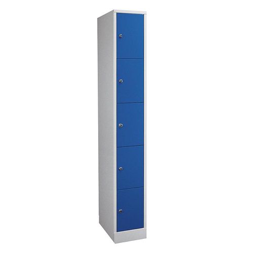 4250618207353 - Schließfachschrank in Komfort-Größe 5 Fächer Breite 300 mm lichtgrau enzianblau 4250618207353 - Schließfachschrank in Komfort-Größe 5 Fächer Breite 300 mm lichtgrau enzianblau