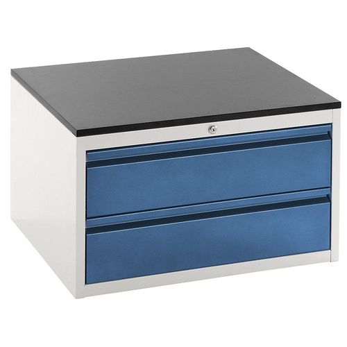 4040376926654 - Schubladenschrank mit Teleskopführungen Höhe 460 mm Schubladen 2 x 180 mm lichtgrau enzianblau Breite 770 mm RAU 4040376926654 - Schubladenschrank mit Teleskopführungen Höhe 460 mm Schubladen 2 x 180 mm lichtgrau enzianblau Breite 770 mm RAU