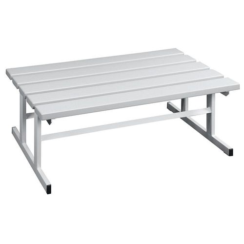 4250618237589 - Garderobenbank doppelseitig PVC-Leisten lichtgrau Länge 1000 mm Wolf