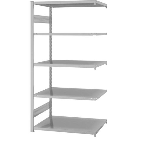 4061753027047 - eurokraft pro System-Steckregal Bauart mittelschwer kunststoffbeschichtet Regalhöhe 2000 mm Anbauregal Breite x Tiefe 1000 x 800 mm