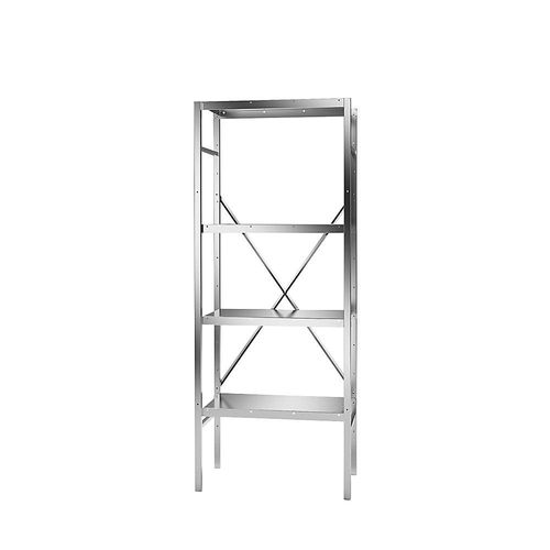 4021177000569 - Edelstahl-Steckregal 4 glatte Fachböden Fachbodenbreite x Tiefe 640 x 440 mm Grundregal 4021177000569 - Edelstahl-Steckregal 4 glatte Fachböden Fachbodenbreite x Tiefe 640 x 440 mm Grundregal