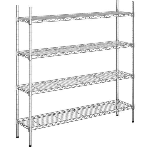 4260563728483 - Stahldraht-Gitterregal verchromt Fachlast 100 kg BxT 1220 x 360 mm Grundregal Höhe 1370 mm 4 Fachböden kaiserkraft 4260563728483 - Stahldraht-Gitterregal verchromt Fachlast 100 kg BxT 1220 x 360 mm Grundregal Höhe 1370 mm 4 Fachböden kaiserkraft