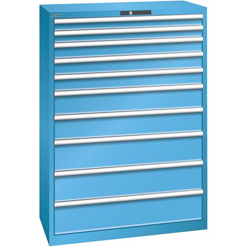 7612269044959 - LISTA Schubladenschrank 10 Schubladen BxTxH 1023 x 725 x 1000 mm lichtgrau   lichtblau