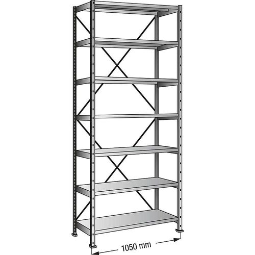 4260035219327 - Steckregal verzinkt 7 Böden Höhe 2640 mm Bodenbreite 1000 mm Tiefe 800 mm Grundregal