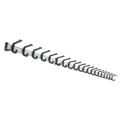 4061753106704 - Garderobenleiste Aluminium Hakenabstand 100 mm Aluminium schwarz 2000 mm 20 Haken kaiserkraft