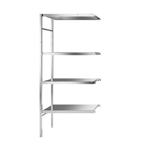 4021177000354 - Edelstahl-Steckregal 4 glatte Fachböden Fachbodenbreite x Tiefe 740 x 540 mm Anbauregal kaiserkraft