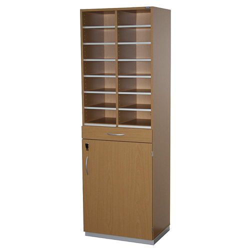 4061753011749 - eurokraft pro Sortierstation HxBxT 1864 x 615 x 440 mm 14 Fächer DIN A4 Buche-Dekor 4061753011749 - eurokraft pro Sortierstation HxBxT 1864 x 615 x 440 mm 14 Fächer DIN A4 Buche-Dekor