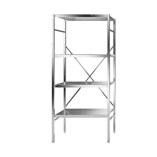 4021177000682 - Edelstahl-Steckregal 4 glatte Fachböden Fachbodenbreite x Tiefe 740 x 540 mm Grundregal 4021177000682 - Edelstahl-Steckregal 4 glatte Fachböden Fachbodenbreite x Tiefe 740 x 540 mm Grundregal