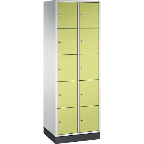 4052574769155 - INTRO Stahl-Schließfachschrank Fachhöhe 345 mm BxT 620 x 500 mm 10 Fächer Korpus lichtgrau Türen viridingrün 4052574769155 - INTRO Stahl-Schließfachschrank Fachhöhe 345 mm BxT 620 x 500 mm 10 Fächer Korpus lichtgrau Türen viridingrün