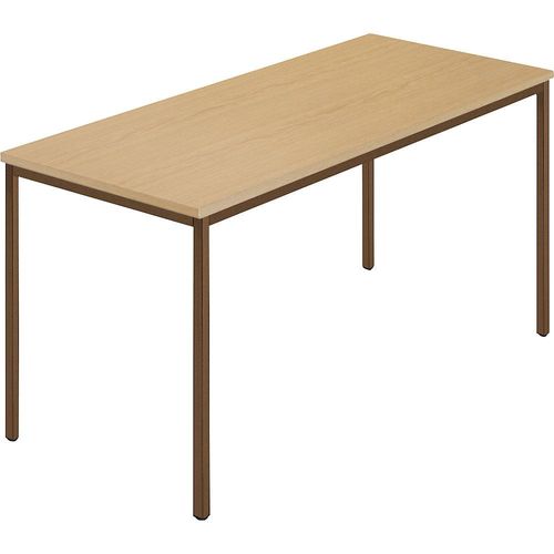 4250709201321 - Rechtecktisch Vierkantrohr beschichtet BxT 1400 x 700 mm Buche natur   braun