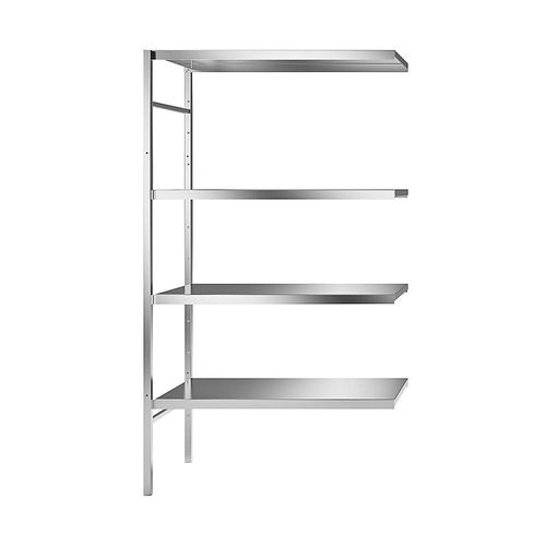 4021177002372 - Edelstahl-Steckregal 4 glatte Fachböden Fachbodenbreite x Tiefe 940 x 540 mm Eck-Anbauregal kaiserkraft