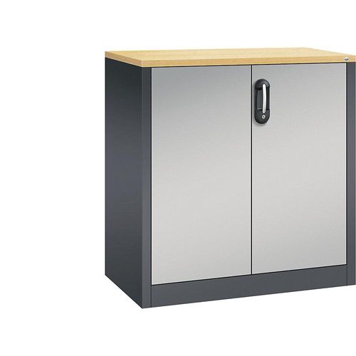 4066681111776 - ACURADO Akten-Sideboard 2 Ordnerhöhen HxBxT 1000 x 930 x 500 mm schwarzgrau weißaluminium C+P 4066681111776 - ACURADO Akten-Sideboard 2 Ordnerhöhen HxBxT 1000 x 930 x 500 mm schwarzgrau weißaluminium C+P