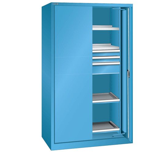 4047417505823 - - Schwerlastschrank mit Einschwenktüren Vollblech Zylinderschloss BxTxH 1146x690x1950 mm ral 5012