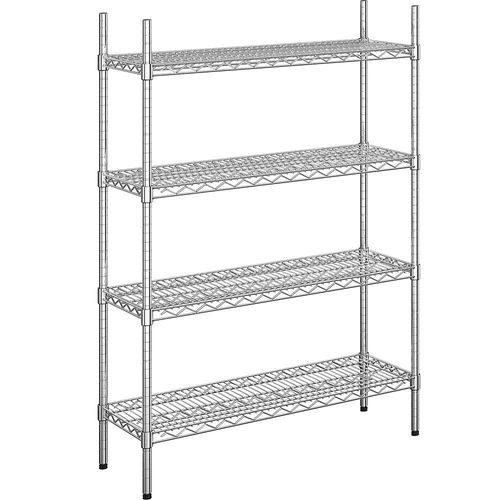 4260285071171 - Stahldraht-Gitterregal verchromt Fachlast 250 kg BxT 910 x 360 mm Grundregal Höhe 1370 mm 4 Fachböden 4260285071171 - Stahldraht-Gitterregal verchromt Fachlast 250 kg BxT 910 x 360 mm Grundregal Höhe 1370 mm 4 Fachböden