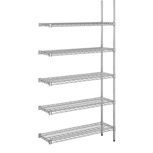 4061753092113 - Stahldraht-Gitterregal verchromt Fachlast 250 kg BxT 910 x 360 mm Anbauregal Höhe 1880 mm 5 Fachböden 4061753092113 - Stahldraht-Gitterregal verchromt Fachlast 250 kg BxT 910 x 360 mm Anbauregal Höhe 1880 mm 5 Fachböden