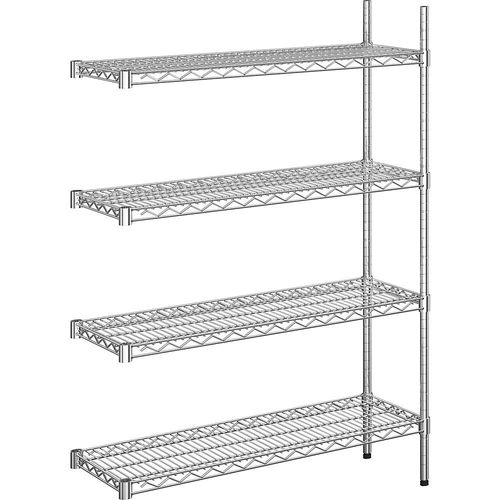 4260285071041 - Stahldraht-Gitterregal verchromt Fachlast 150 kg BxT 910 x 360 mm Anbauregal Höhe 1370 mm 4 Fachböden kaiserkraft 4260285071041 - Stahldraht-Gitterregal verchromt Fachlast 150 kg BxT 910 x 360 mm Anbauregal Höhe 1370 mm 4 Fachböden kaiserkraft
