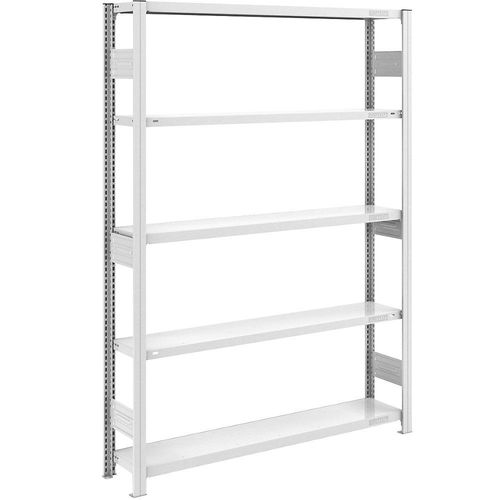 4250623789073 - Schwerlast-Steckregal grau beidseitig Regalhöhe 2000 mm 5 Böden Grundregal BxT 1300 x 300 mm 4250623789073 - Schwerlast-Steckregal grau beidseitig Regalhöhe 2000 mm 5 Böden Grundregal BxT 1300 x 300 mm