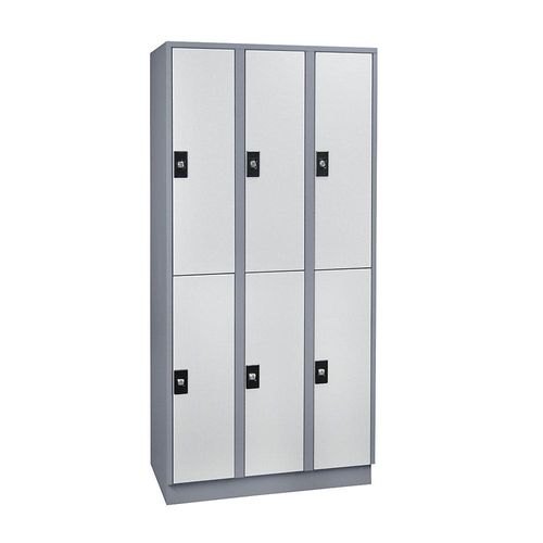 4250618243962 - Garderobenschrank 6 Fächer Breite 900 mm silbergrau lichtgrau 4250618243962 - Garderobenschrank 6 Fächer Breite 900 mm silbergrau lichtgrau