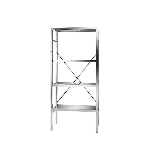 4021177000576 - Edelstahl-Steckregal 4 glatte Fachböden Fachbodenbreite x Tiefe 740 x 440 mm Grundregal