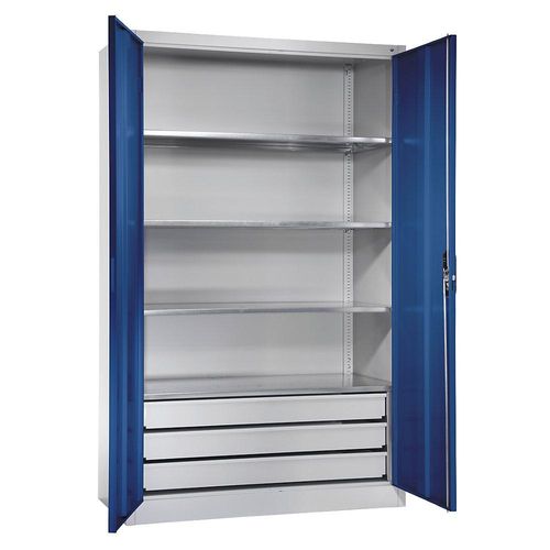 4050646373446 - Großraumschrank extrahoch HxB 1950 x 1200 mm Tiefe 500 mm Türe enzianblau