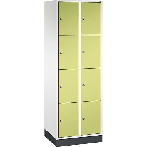 4062084633334 - 4er-Schließfachschrank Intro 2 Abteile reinweiß   viridingrün BxT 620 x 500 mm