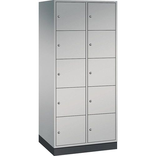 4061261151593 - INTRO Stahl-Schließfachschrank Fachhöhe 345 mm BxT 820 x 600 mm 10 Fächer Korpus weißaluminium Türen weißaluminium