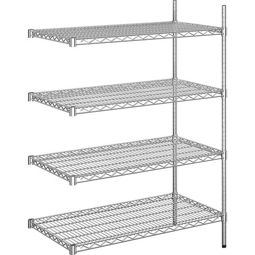 4260285071126 - Stahldraht-Gitterregal verchromt Fachlast 150 kg BxT 910 x 610 mm Anbauregal Höhe 1370 mm 4 Fachböden kaiserkraft 4260285071126 - Stahldraht-Gitterregal verchromt Fachlast 150 kg BxT 910 x 610 mm Anbauregal Höhe 1370 mm 4 Fachböden kaiserkraft