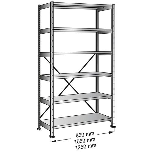 4260035214612 - CLEANA-Steckregal Grundregal Bodenbreite 1200 mm 6 Böden Bodentiefe 800 mm Fachlast 240 kg 4260035214612 - CLEANA-Steckregal Grundregal Bodenbreite 1200 mm 6 Böden Bodentiefe 800 mm Fachlast 240 kg
