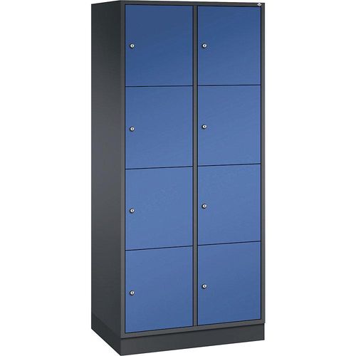 4061261148708 - INTRO Stahl-Schließfachschrank Fachhöhe 435 mm BxT 820 x 500 mm 8 Fächer Korpus schwarzgrau Türen enzianblau 4061261148708 - INTRO Stahl-Schließfachschrank Fachhöhe 435 mm BxT 820 x 500 mm 8 Fächer Korpus schwarzgrau Türen enzianblau