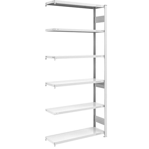 4250623791267 - Schwerlast-Steckregal grau beidseitig Regalhöhe 2500 mm 6 Böden Anbauregal BxT 1000 x 400 mm hofe