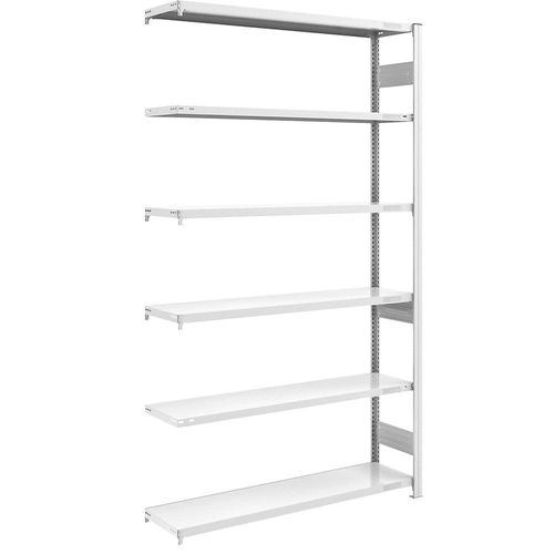 4250623791274 - Schwerlast-Steckregal grau beidseitig Regalhöhe 2500 mm 6 Böden Anbauregal BxT 1300 x 400 mm hofe 4250623791274 - Schwerlast-Steckregal grau beidseitig Regalhöhe 2500 mm 6 Böden Anbauregal BxT 1300 x 400 mm hofe