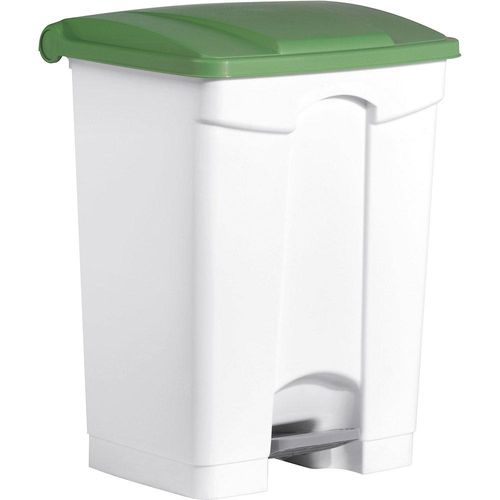 4012086080100 - helit Tretabfallbehälter Volumen 70 l BxHxT 500 x 670 x 410 mm weiß Deckel grün 4012086080100 - helit Tretabfallbehälter Volumen 70 l BxHxT 500 x 670 x 410 mm weiß Deckel grün