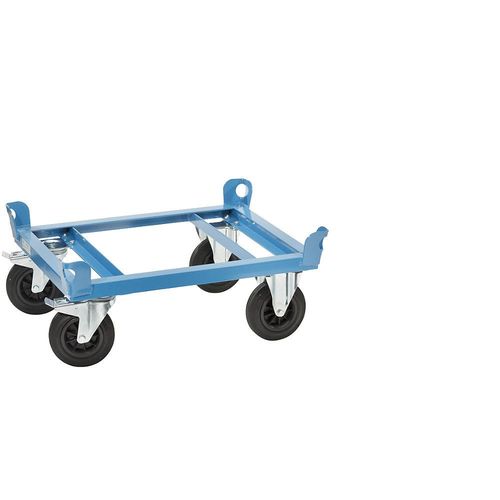 4054666011227 - eurokraft pro Fahrgestell aus Stahl für Halbpaletten Tragfähigkeit 500 kg Ladehöhe 280 mm blau ab 10 Stk