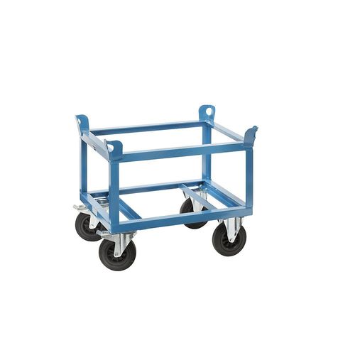 4054666011234 - eurokraft pro Fahrgestell aus Stahl für Halbpaletten Tragfähigkeit 500 kg Ladehöhe 650 mm blau ab 10 Stk