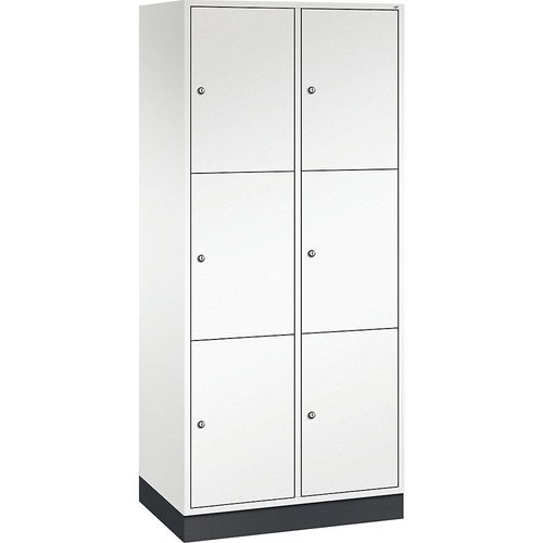 4062084595656 - 3er-Schließfachschrank Intro 2 Abteile reinweiß BxT 820 x 500 mm