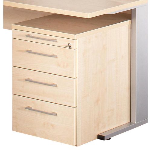4260267322352 - PETRA - Rollcontainer Materialschale 3 Schubladen Ahorn-Dekor kaiserkraft