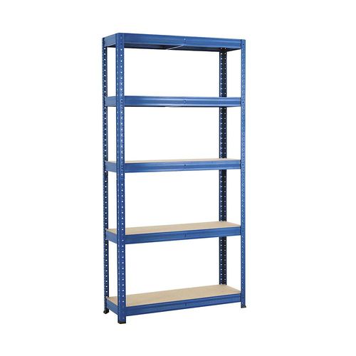4061753092274 - Steckregal blau 5 Spanplattenböden Traglast 265 kg HxBxT 1780 x 900 x 300 mm kaiserkraft