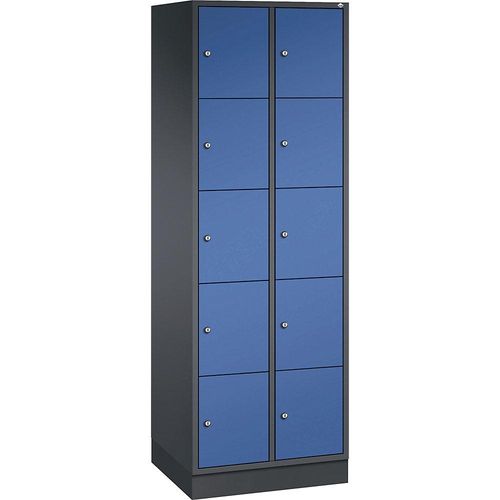 4025314711288 - INTRO Stahl-Schließfachschrank Fachhöhe 345 mm BxT 620 x 500 mm 10 Fächer Korpus schwarzgrau Türen enzianblau 4025314711288 - INTRO Stahl-Schließfachschrank Fachhöhe 345 mm BxT 620 x 500 mm 10 Fächer Korpus schwarzgrau Türen enzianblau