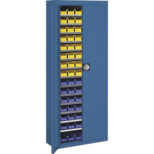 4250633315033 - mauser Magazinschrank HxBxT 1740 x 680 x 280 mm mit Sichtlagerkästen einfarbig blau 90 Kästen