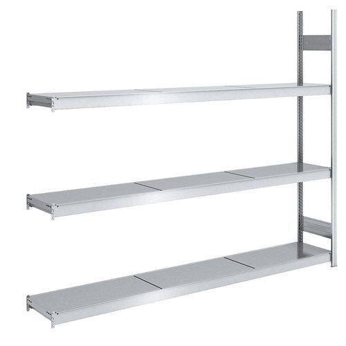 4250623702546 - Großfach-Steckregal verzinkt Boden-BxT 2250 x 400 mm Anbauregal 3 Stahlböden Höhe 2000 mm hofe