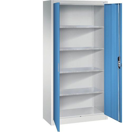 4069361425644 - Werkstatt-Flügeltürschrank HxBxT 1950 x 930 x 400 mm lichtgrau   lichtblau C+P