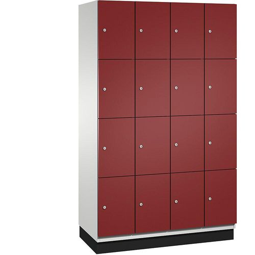 4059369464448 - CAMBIO Schließfachschrank mit Stahlblech-Türen 16 Fächer Breite 1200 mm Korpus lichtgrau Tür rubinrot 4059369464448 - CAMBIO Schließfachschrank mit Stahlblech-Türen 16 Fächer Breite 1200 mm Korpus lichtgrau Tür rubinrot