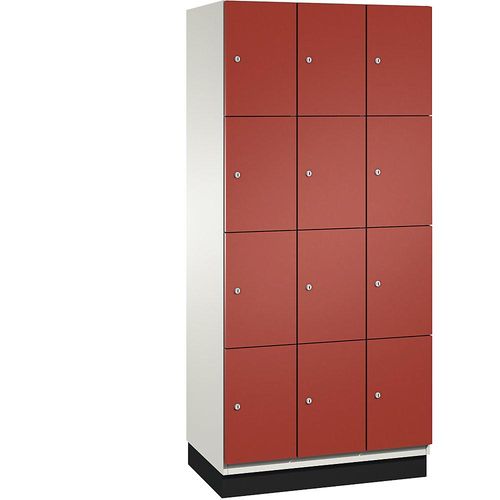 4059369463182 - CAMBIO Schließfachschrank mit Stahlblech-Türen 12 Fächer Breite 900 mm Korpus reinweiß Tür feuerrot 4059369463182 - CAMBIO Schließfachschrank mit Stahlblech-Türen 12 Fächer Breite 900 mm Korpus reinweiß Tür feuerrot