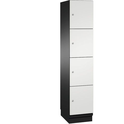 4059369458508 - CAMBIO Schließfachschrank mit Stahlblech-Türen 4 Fächer Breite 400 mm Korpus schwarzgrau Tür lichtgrau 4059369458508 - CAMBIO Schließfachschrank mit Stahlblech-Türen 4 Fächer Breite 400 mm Korpus schwarzgrau Tür lichtgrau