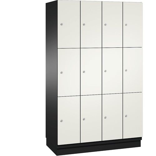 4064615518622 - 3er-Schließfachschrank Cambio 4 Abteile reinweiß Stahlblech-Tür B 1200 mm 12 Fächer 4064615518622 - 3er-Schließfachschrank Cambio 4 Abteile reinweiß Stahlblech-Tür B 1200 mm 12 Fächer